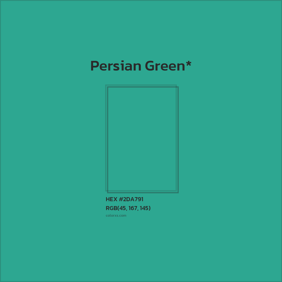 HEX #2DA791 Color Name, Color Code, Palettes, Similar Paints, Images
