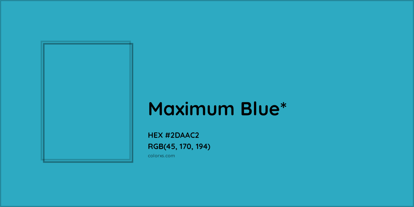 HEX #2DAAC2 Color Name, Color Code, Palettes, Similar Paints, Images