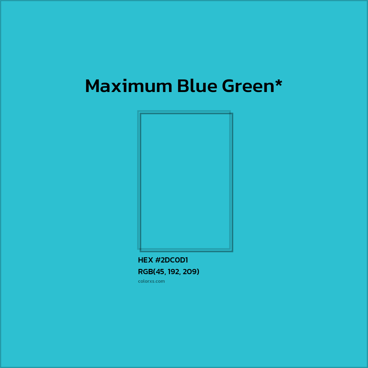HEX #2DC0D1 Color Name, Color Code, Palettes, Similar Paints, Images