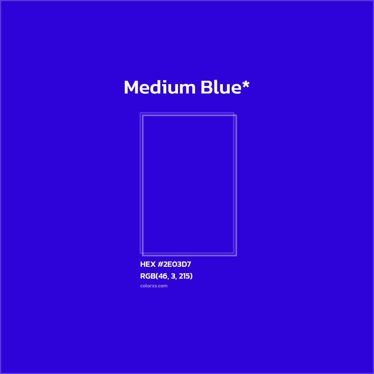 #2E03D7 hex color. RGB, RYB, CMYK, HSL, HSV codes and color conversions. Matching color names, palettes, paints.