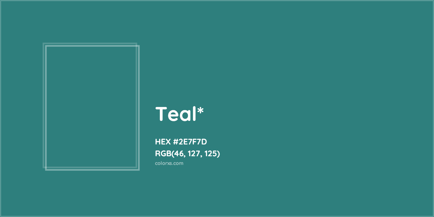 HEX #2E7F7D Color Name, Color Code, Palettes, Similar Paints, Images