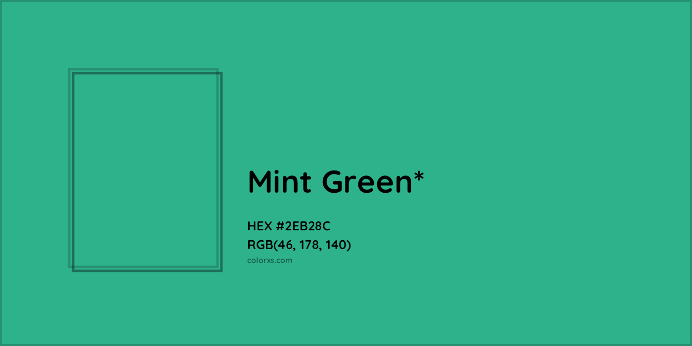 HEX #2EB28C Color Name, Color Code, Palettes, Similar Paints, Images