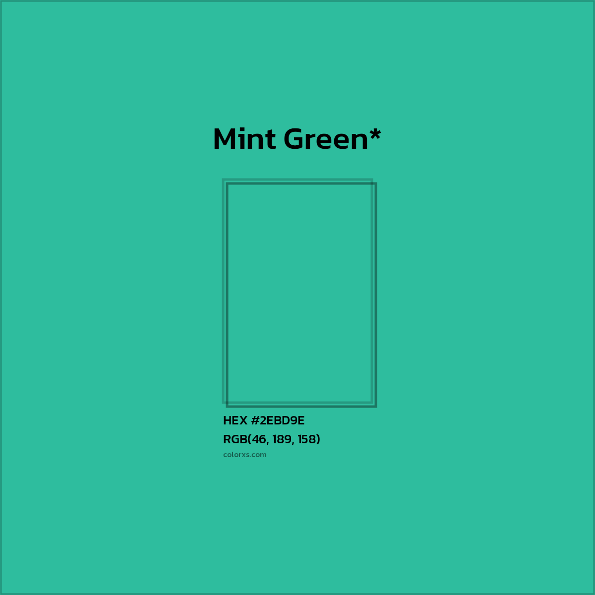 HEX #2EBD9E Color Name, Color Code, Palettes, Similar Paints, Images