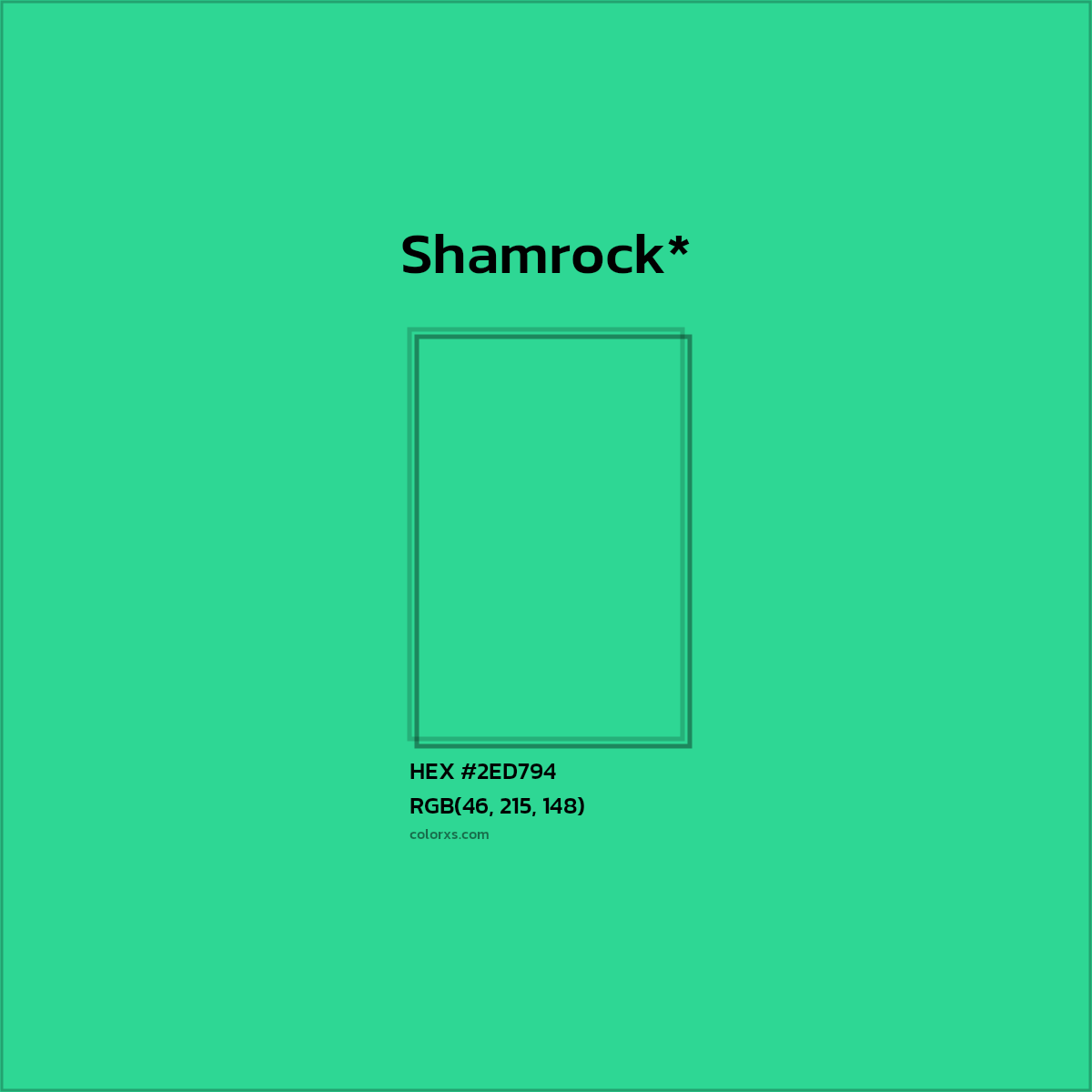 HEX #2ED794 Color Name, Color Code, Palettes, Similar Paints, Images