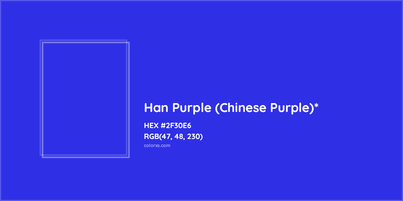 HEX #2F30E6 Color Name, Color Code, Palettes, Similar Paints, Images