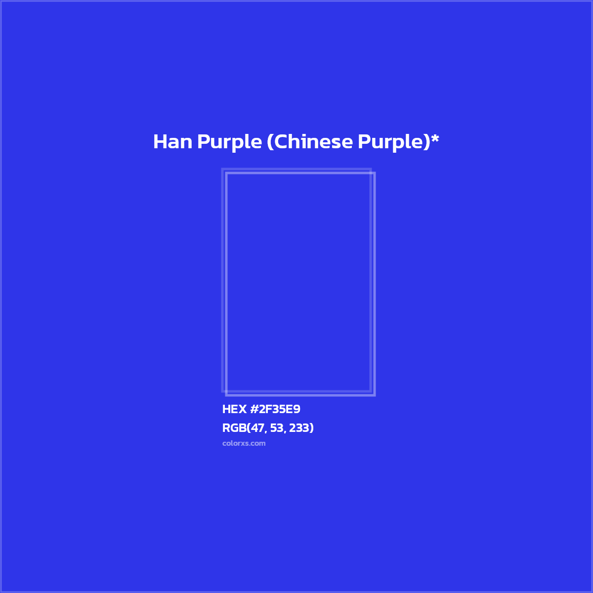 HEX #2F35E9 Color Name, Color Code, Palettes, Similar Paints, Images