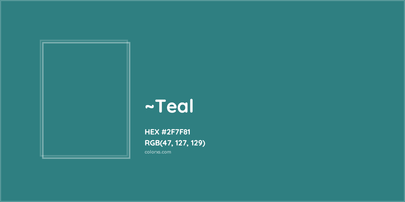 HEX #2F7F81 Color Name, Color Code, Palettes, Similar Paints, Images