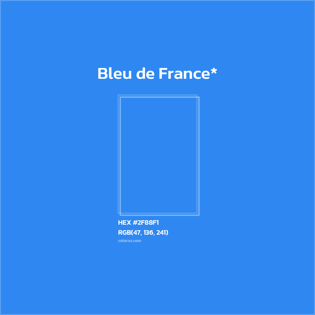 HEX #2F88F1 Color Name, Color Code, Palettes, Similar Paints, Images