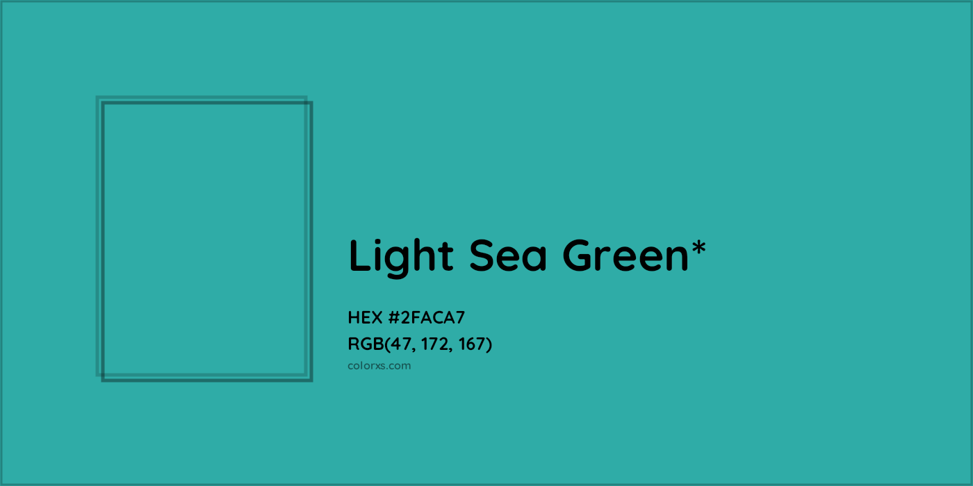 HEX #2FACA7 Color Name, Color Code, Palettes, Similar Paints, Images
