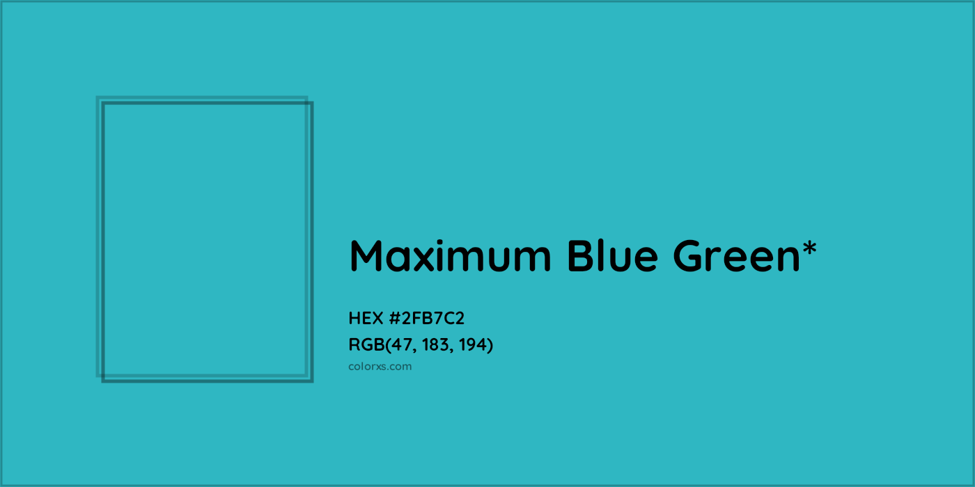 HEX #2FB7C2 Color Name, Color Code, Palettes, Similar Paints, Images