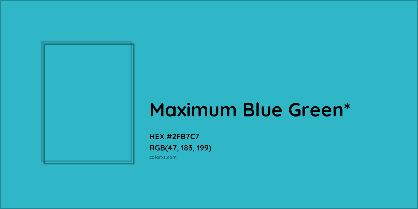 HEX #2FB7C7 Color Name, Color Code, Palettes, Similar Paints, Images