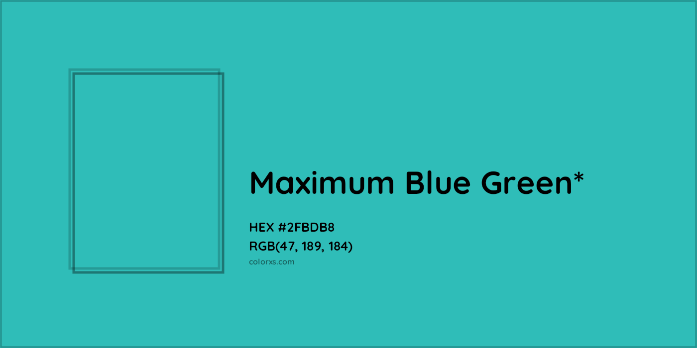 HEX #2FBDB8 Color Name, Color Code, Palettes, Similar Paints, Images