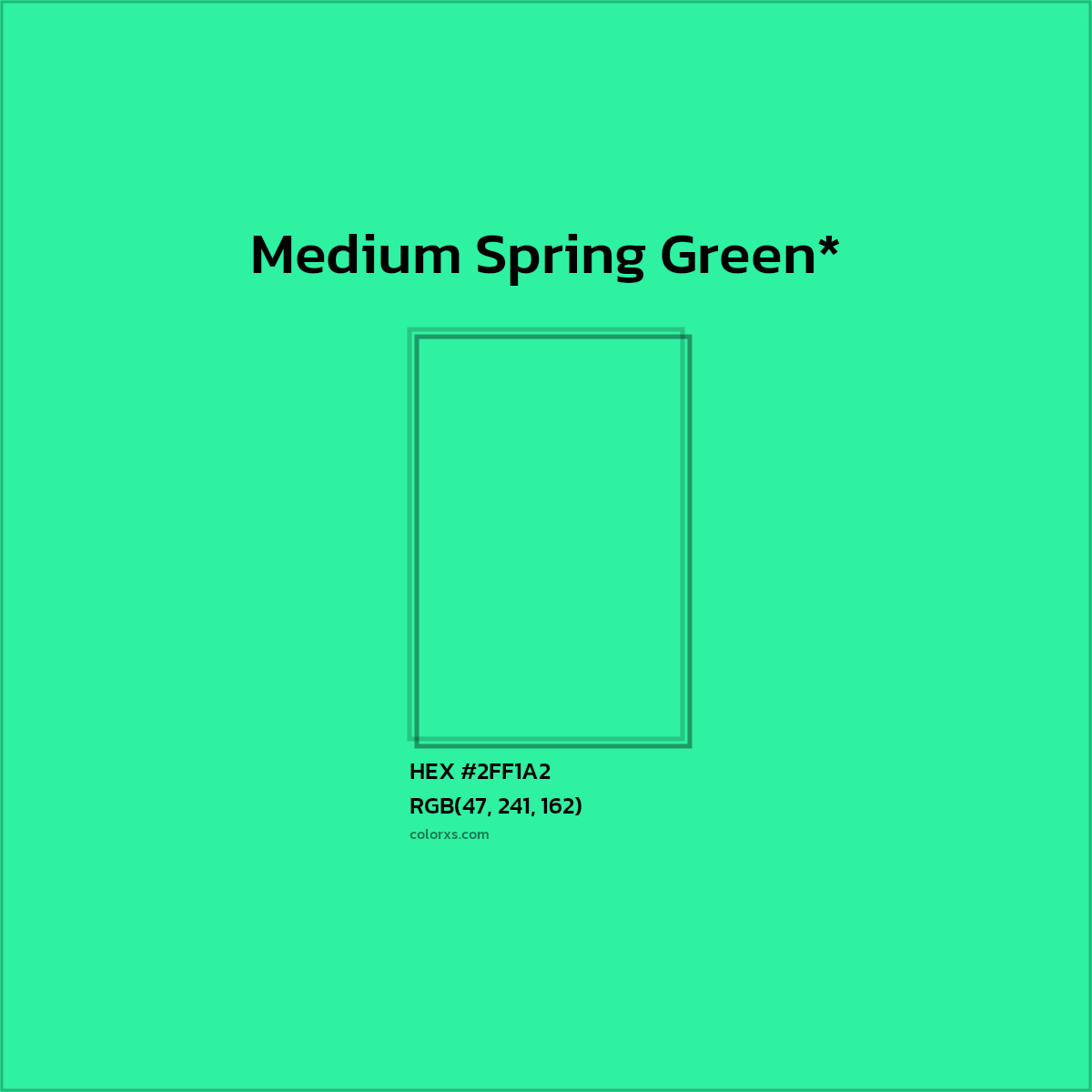 HEX #2FF1A2 Color Name, Color Code, Palettes, Similar Paints, Images