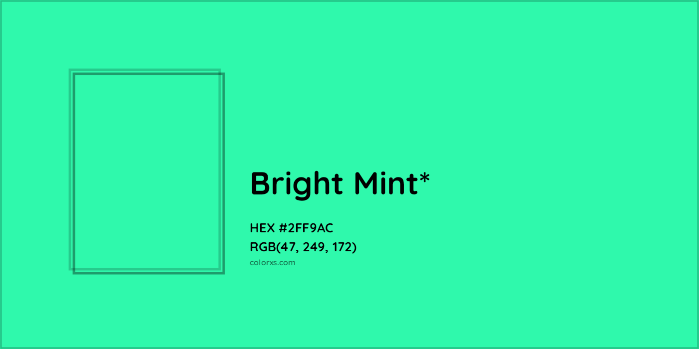 HEX #2FF9AC Color Name, Color Code, Palettes, Similar Paints, Images