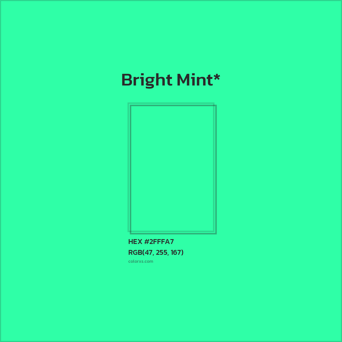 HEX #2FFFA7 Color Name, Color Code, Palettes, Similar Paints, Images