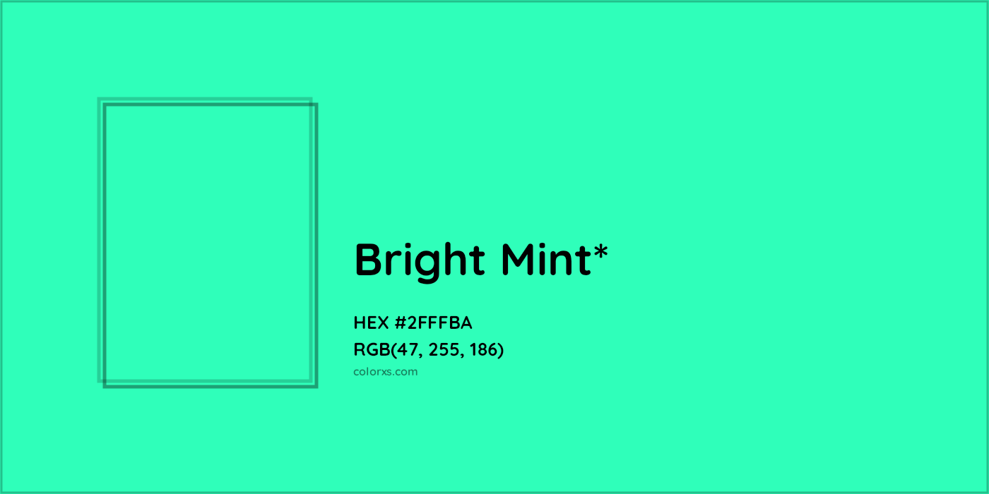 HEX #2FFFBA Color Name, Color Code, Palettes, Similar Paints, Images