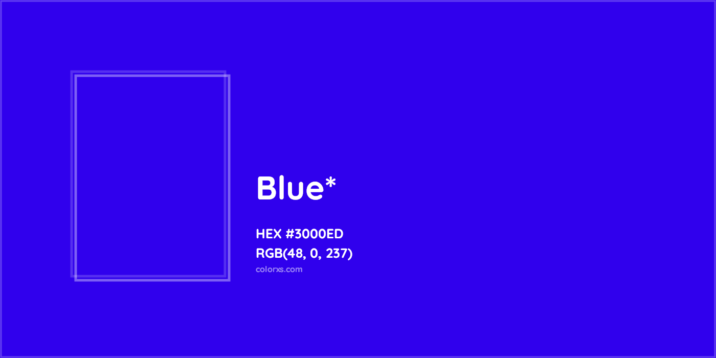 HEX #3000ED Color Name, Color Code, Palettes, Similar Paints, Images