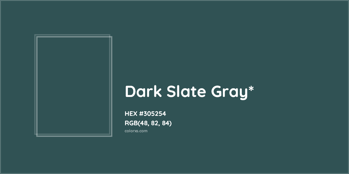 HEX #305254 Color Name, Color Code, Palettes, Similar Paints, Images