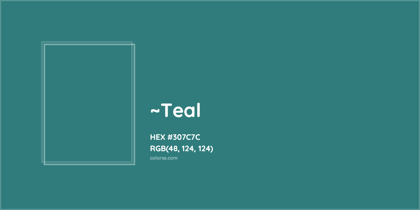 HEX #307C7C Color Name, Color Code, Palettes, Similar Paints, Images