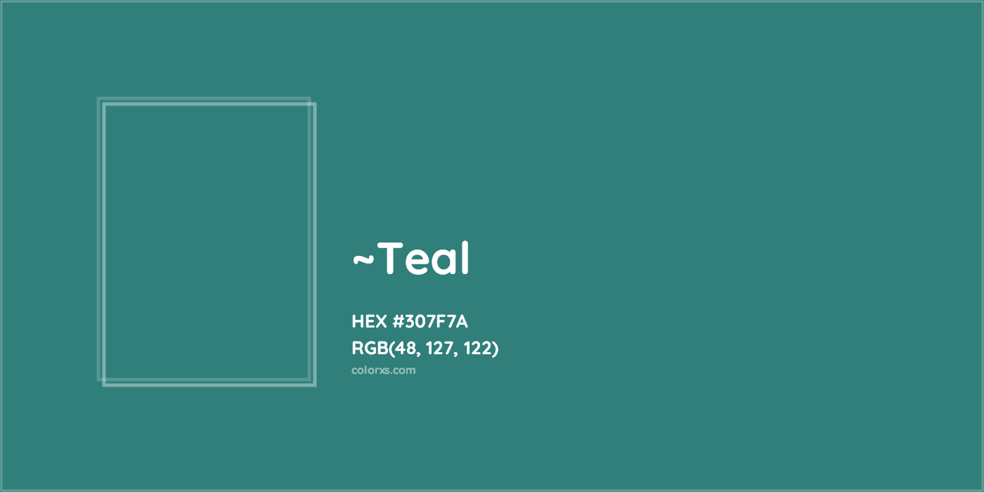 HEX #307F7A Color Name, Color Code, Palettes, Similar Paints, Images