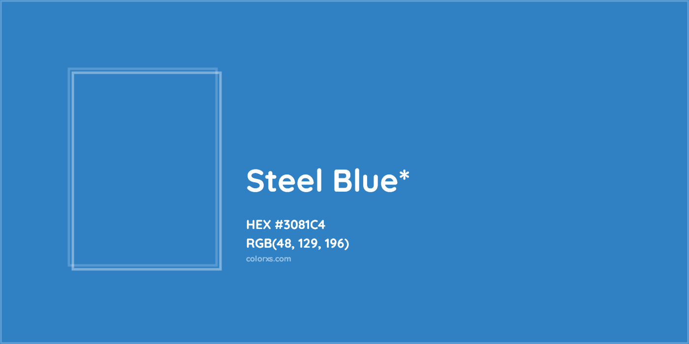 HEX #3081C4 Color Name, Color Code, Palettes, Similar Paints, Images