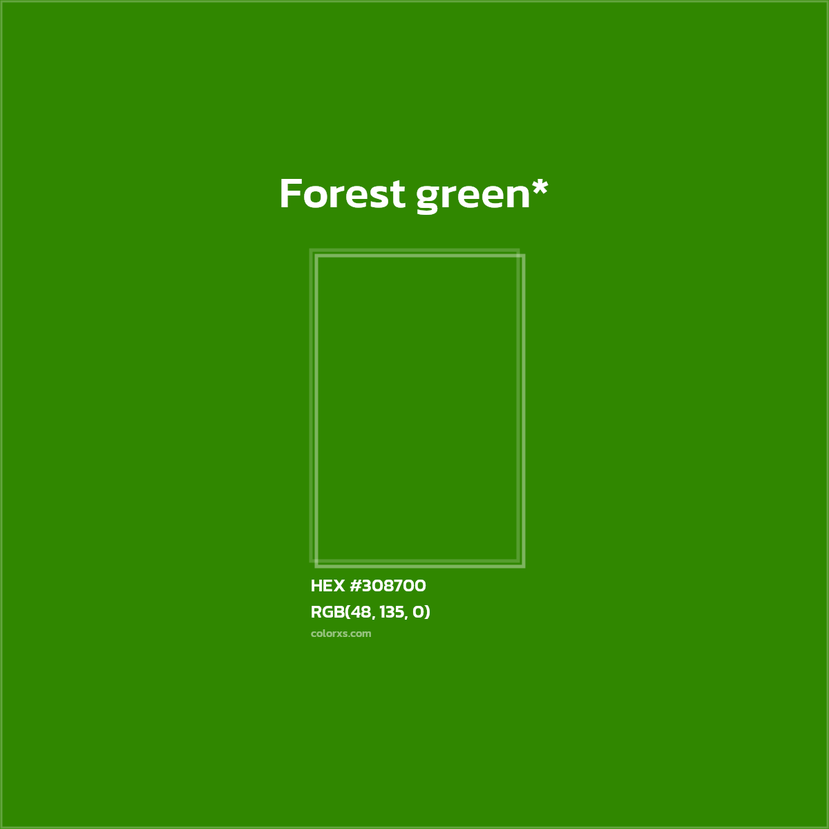 HEX #308700 Color Name, Color Code, Palettes, Similar Paints, Images