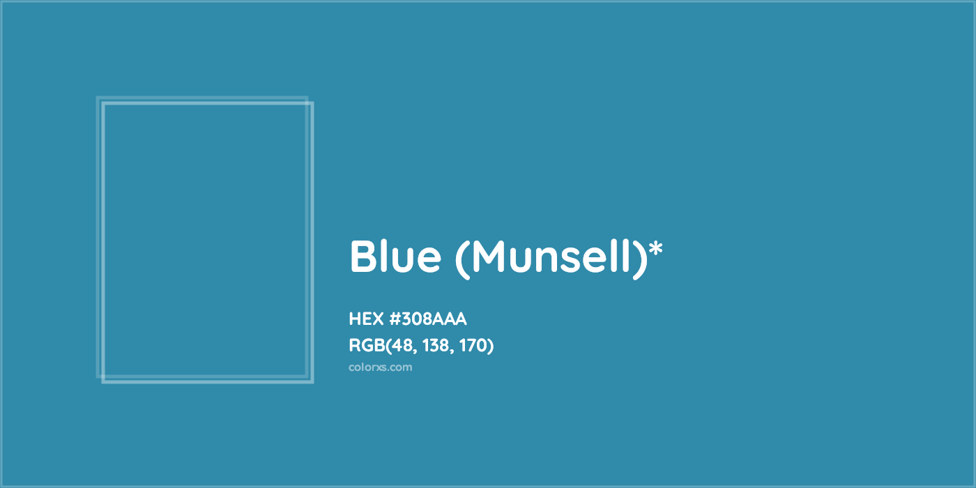 HEX #308AAA Color Name, Color Code, Palettes, Similar Paints, Images
