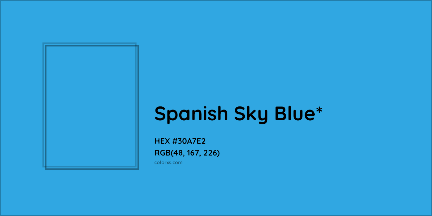 HEX #30A7E2 Color Name, Color Code, Palettes, Similar Paints, Images