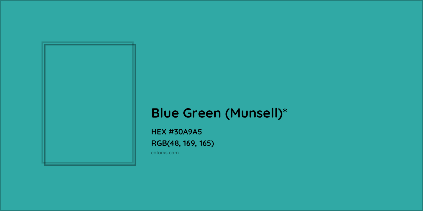 HEX #30A9A5 Color Name, Color Code, Palettes, Similar Paints, Images