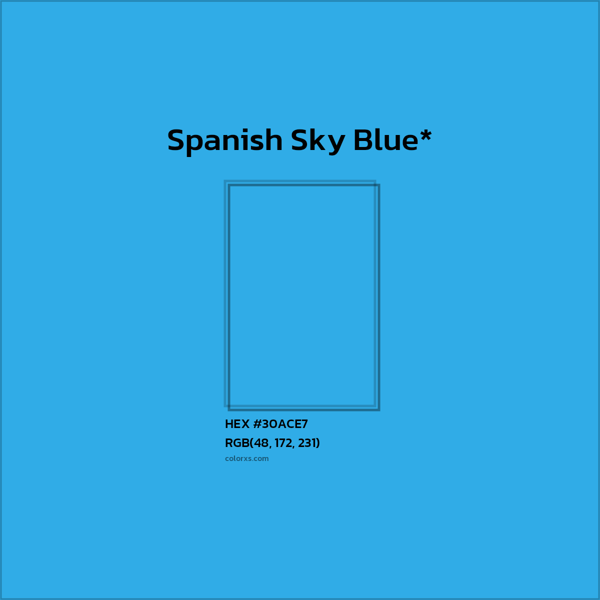 HEX #30ACE7 Color Name, Color Code, Palettes, Similar Paints, Images