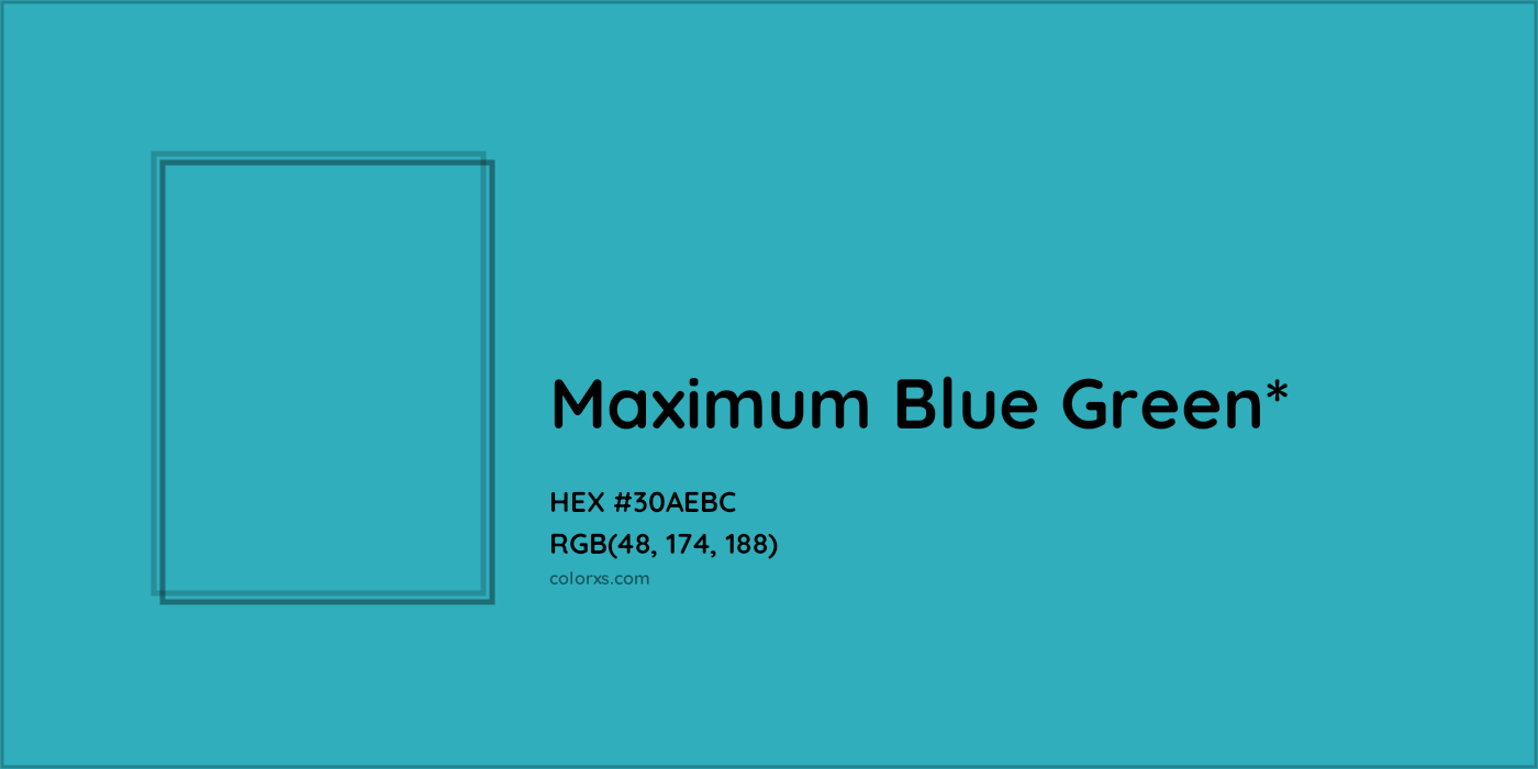 HEX #30AEBC Color Name, Color Code, Palettes, Similar Paints, Images