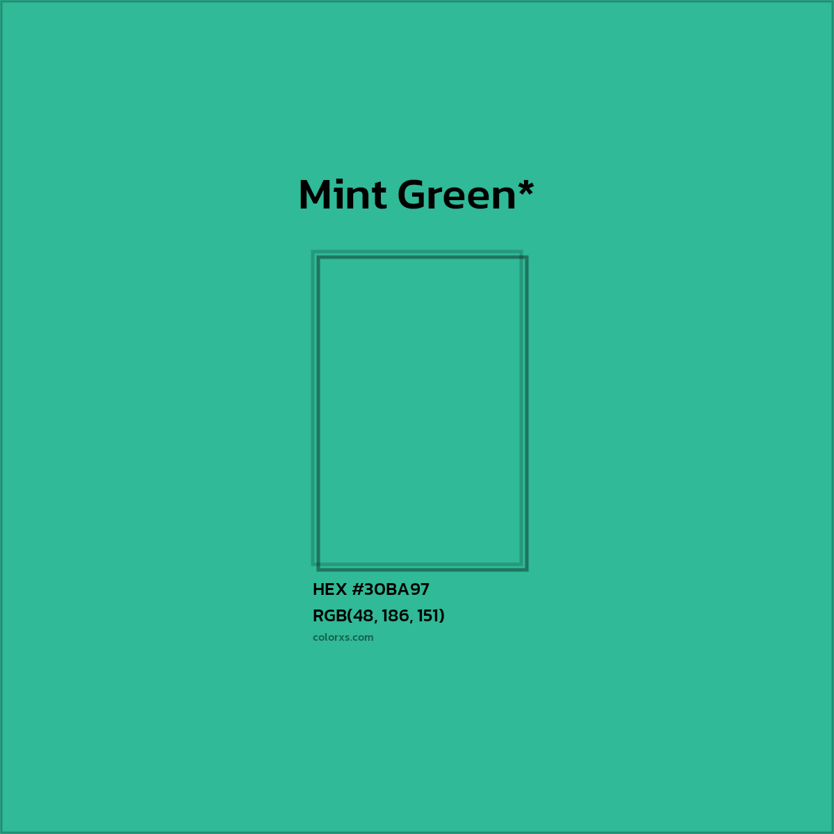 HEX #30BA97 Color Name, Color Code, Palettes, Similar Paints, Images