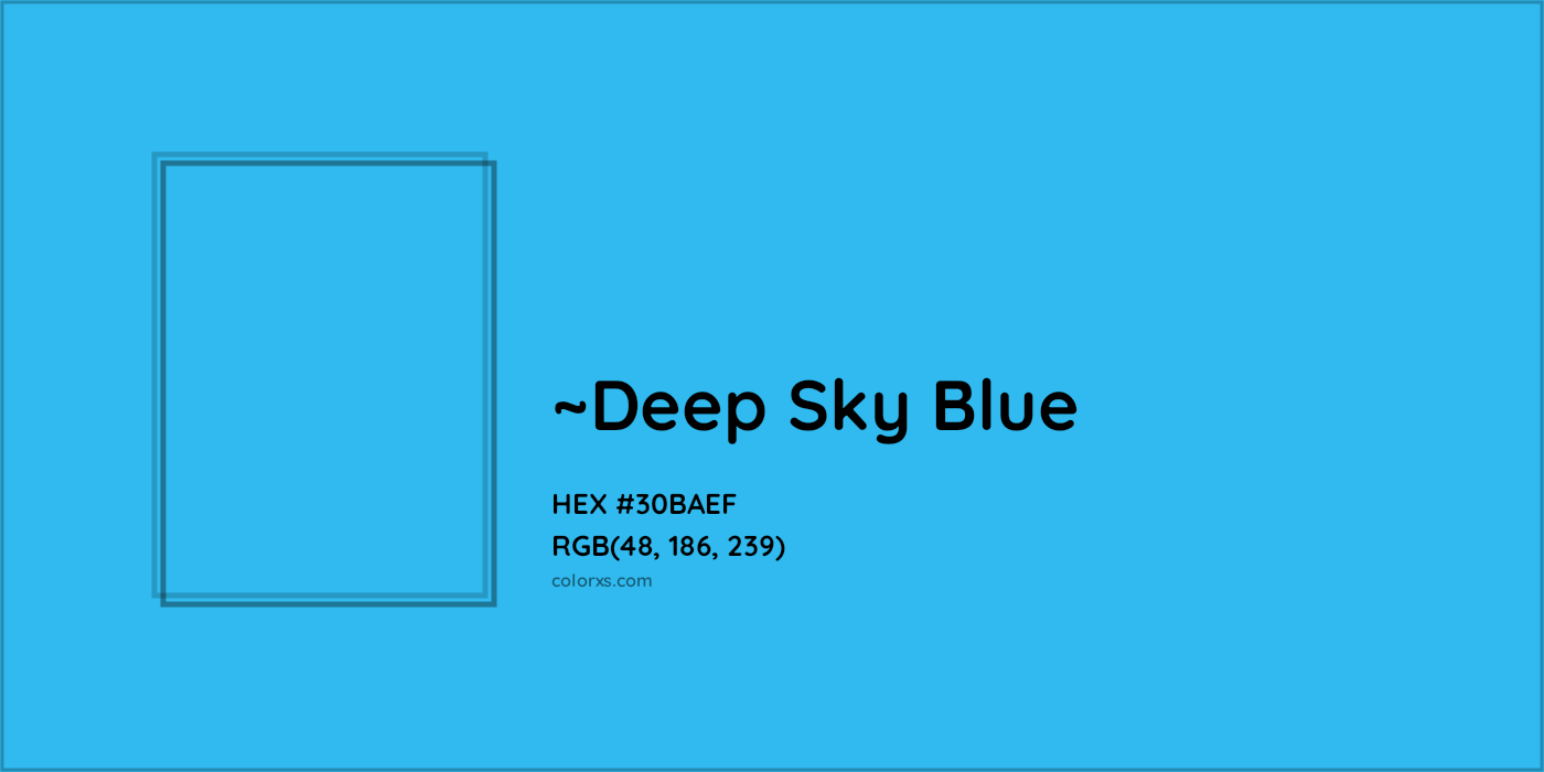 HEX #30BAEF Color Name, Color Code, Palettes, Similar Paints, Images