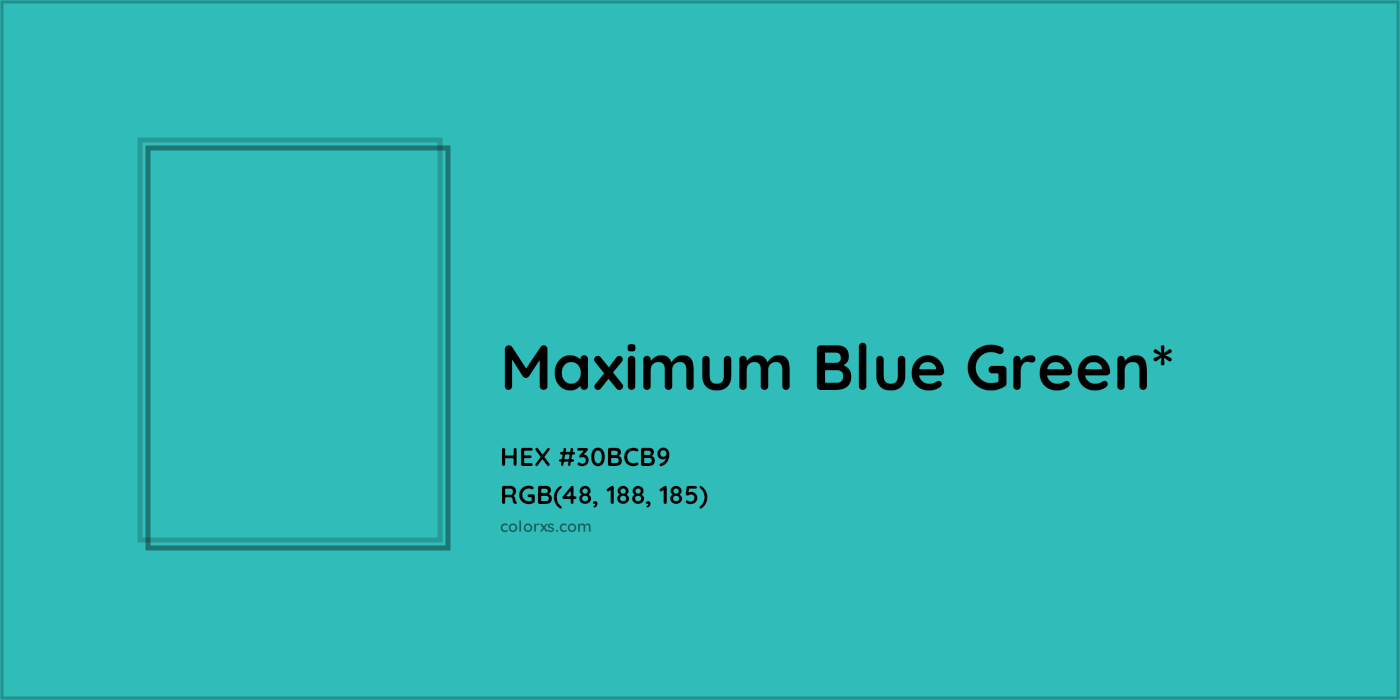 HEX #30BCB9 Color Name, Color Code, Palettes, Similar Paints, Images
