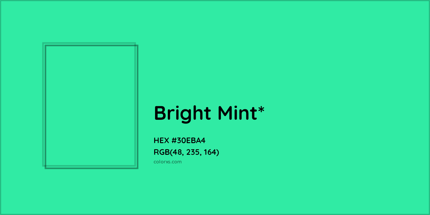 HEX #30EBA4 Color Name, Color Code, Palettes, Similar Paints, Images
