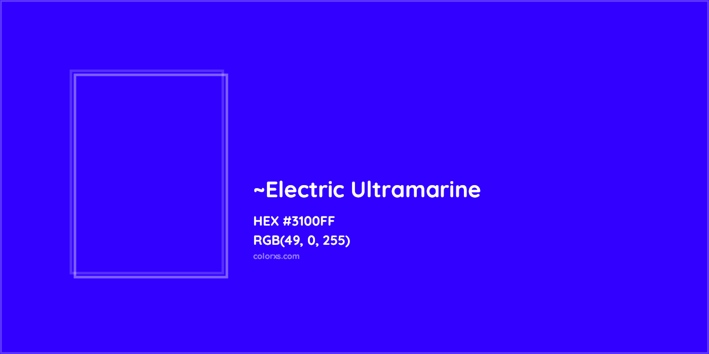 HEX #3100FF Color Name, Color Code, Palettes, Similar Paints, Images