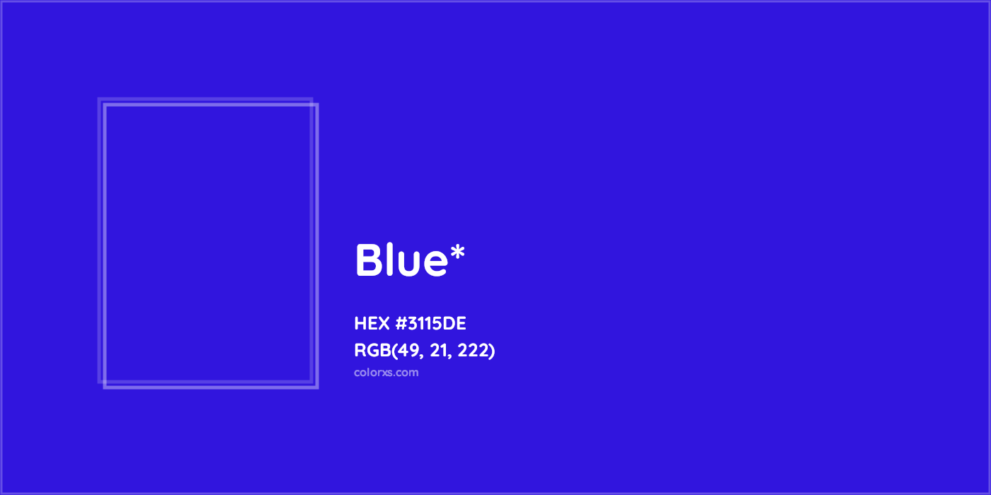 HEX #3115DE Color Name, Color Code, Palettes, Similar Paints, Images