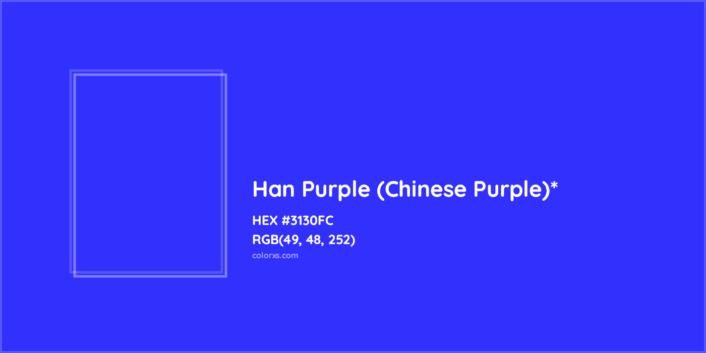 HEX #3130FC Color Name, Color Code, Palettes, Similar Paints, Images