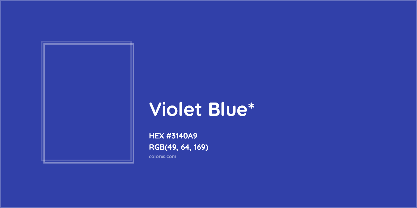 HEX #3140A9 Color Name, Color Code, Palettes, Similar Paints, Images
