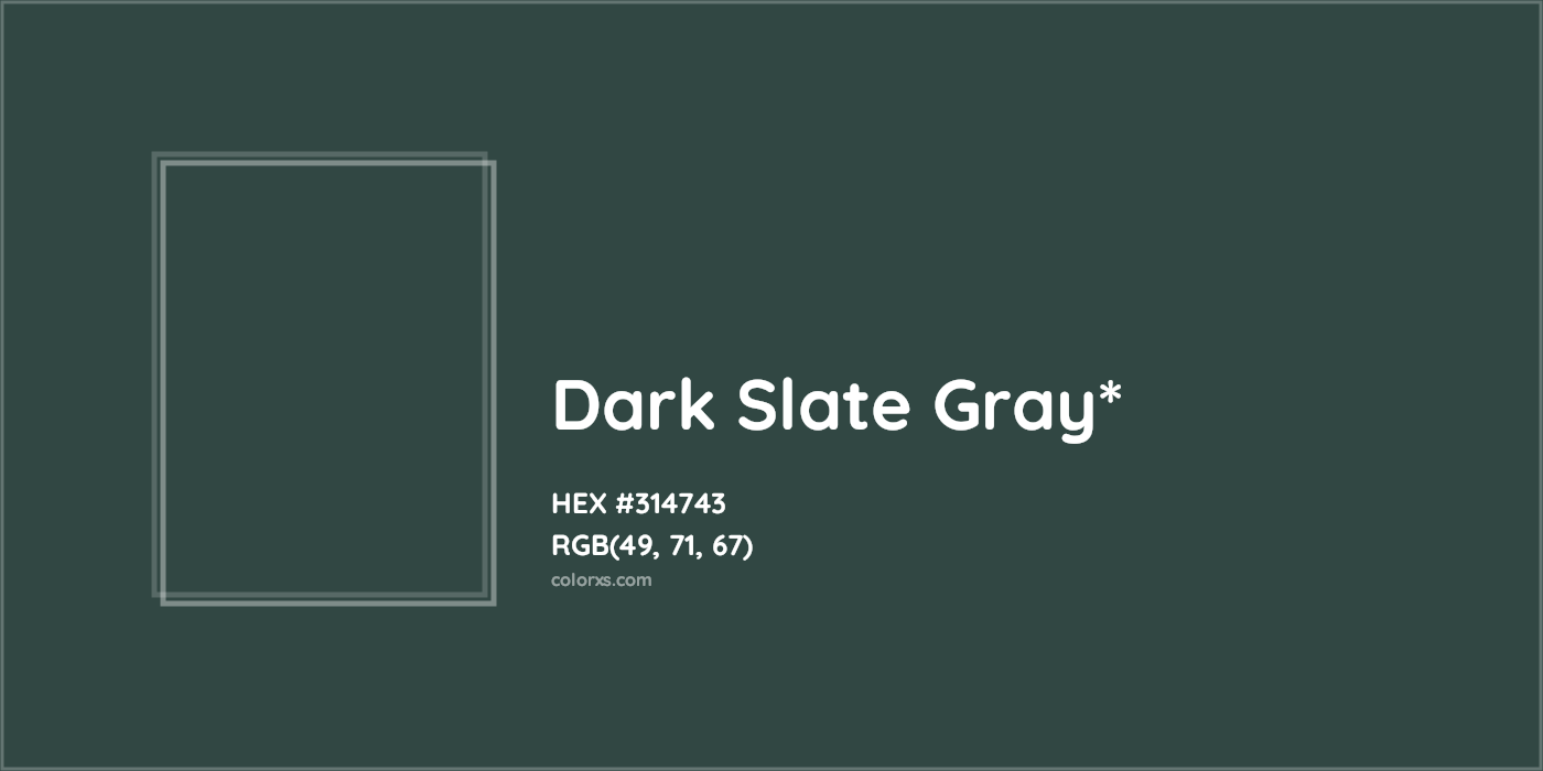 HEX #314743 Color Name, Color Code, Palettes, Similar Paints, Images
