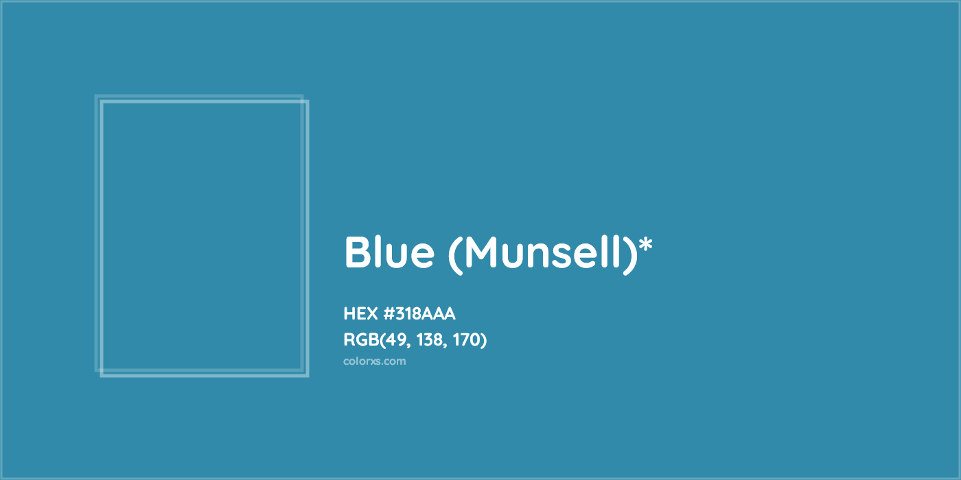 HEX #318AAA Color Name, Color Code, Palettes, Similar Paints, Images