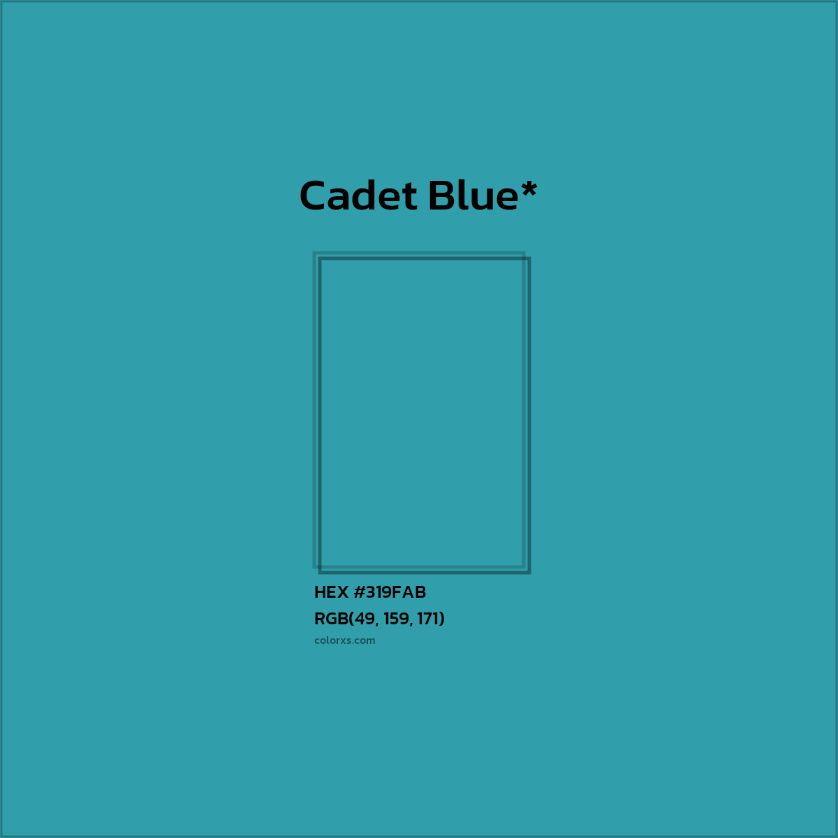 HEX #319FAB Color Name, Color Code, Palettes, Similar Paints, Images
