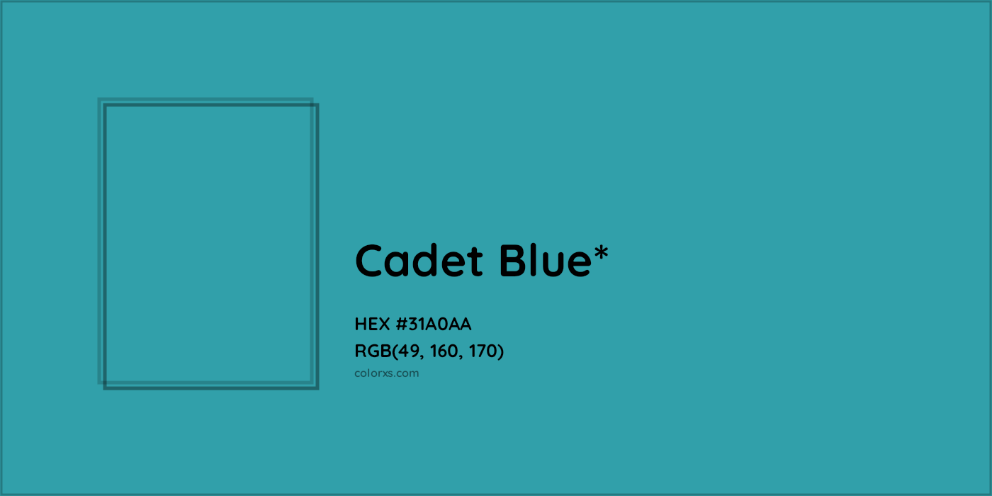 HEX #31A0AA Color Name, Color Code, Palettes, Similar Paints, Images