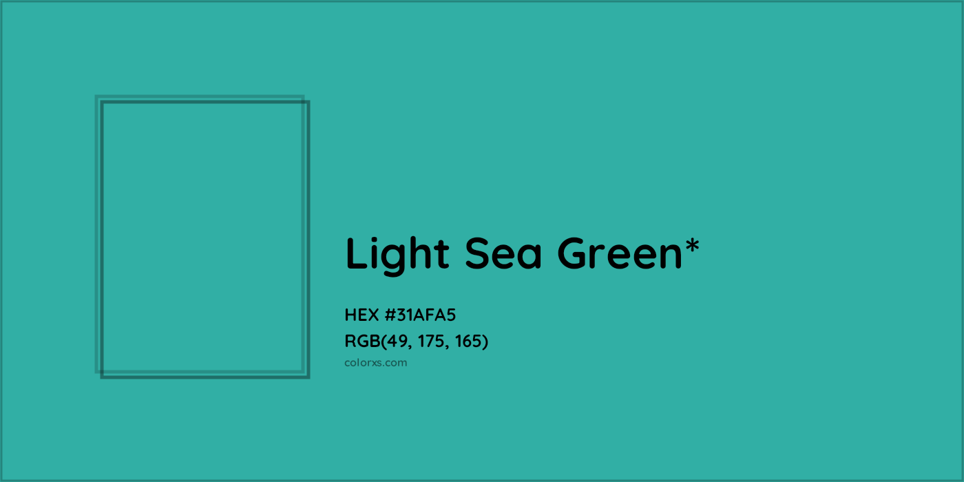 HEX #31AFA5 Color Name, Color Code, Palettes, Similar Paints, Images