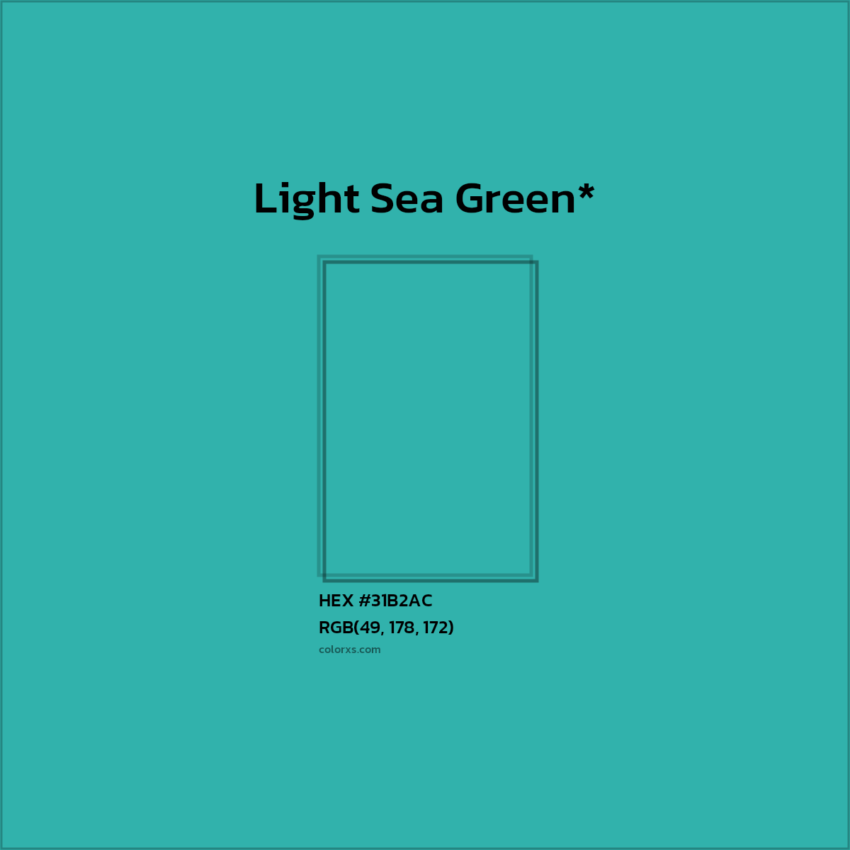 HEX #31B2AC Color Name, Color Code, Palettes, Similar Paints, Images