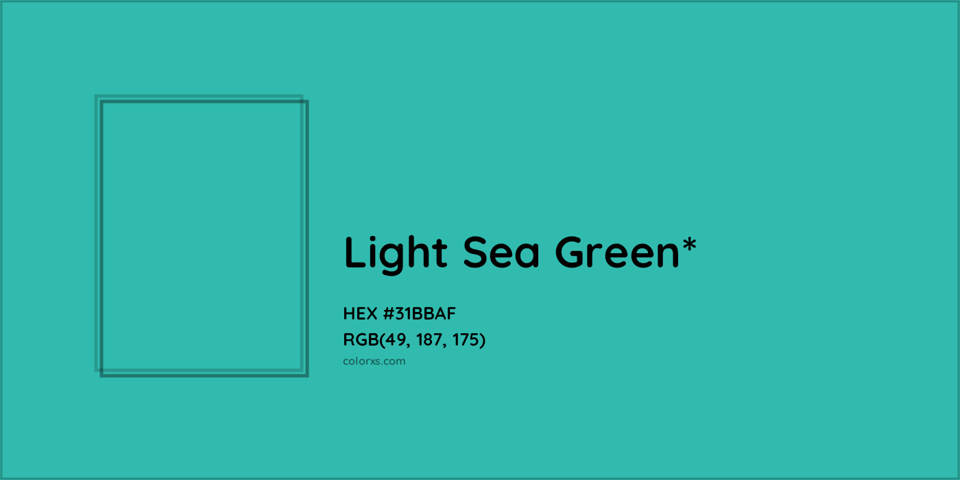 HEX #31BBAF Color Name, Color Code, Palettes, Similar Paints, Images