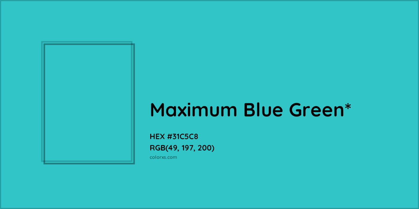 HEX #31C5C8 Color Name, Color Code, Palettes, Similar Paints, Images