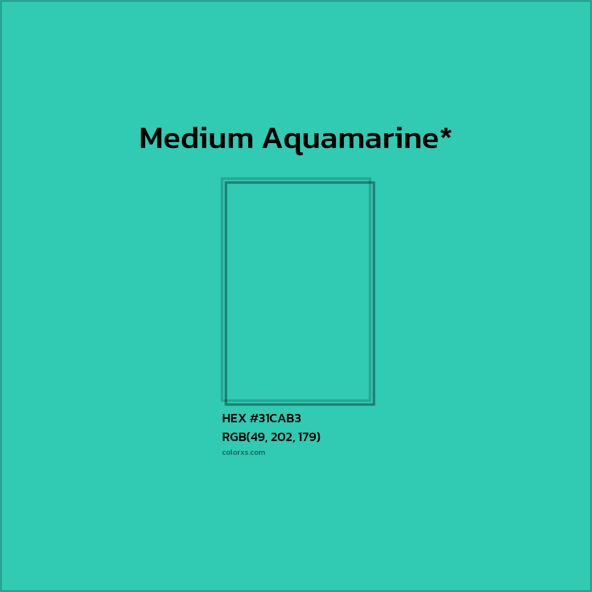 HEX #31CAB3 Color Name, Color Code, Palettes, Similar Paints, Images