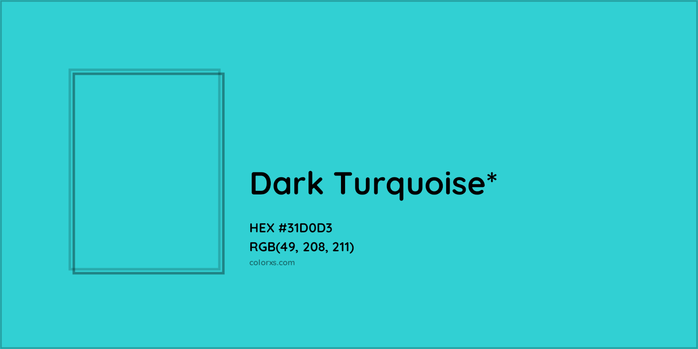 HEX #31D0D3 Color Name, Color Code, Palettes, Similar Paints, Images