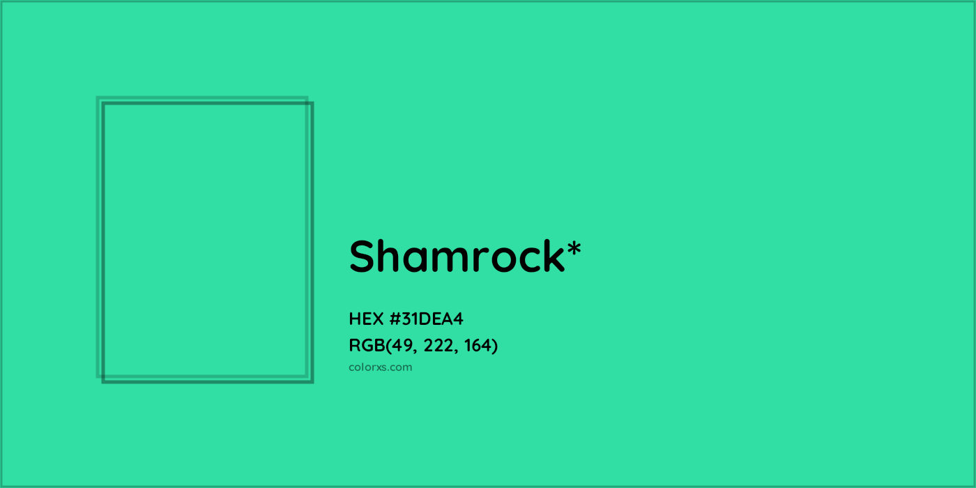 HEX #31DEA4 Color Name, Color Code, Palettes, Similar Paints, Images